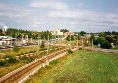 Utsikt från bron som invigdes 1996 