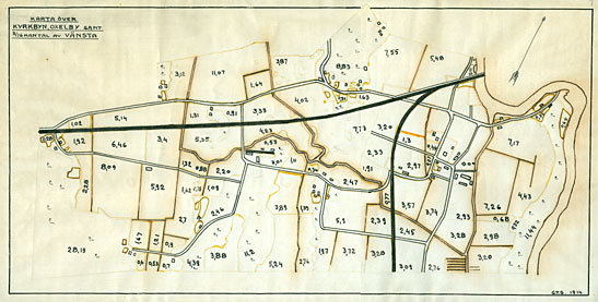 Oxelby och delar av Vänsta 1914. 